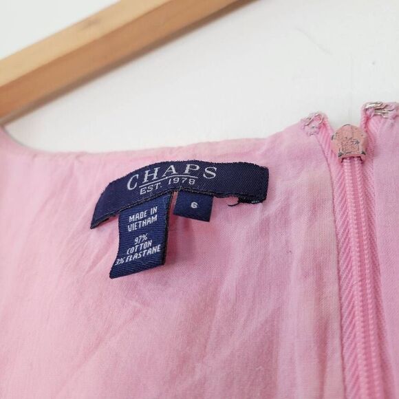 Chaps Pink Paisley Sleeveless Fit & Flare Midi Dress Size 6 - Picture 3 of 8